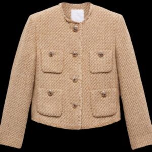 Mango Tweed Jacket with Jewel Buttons